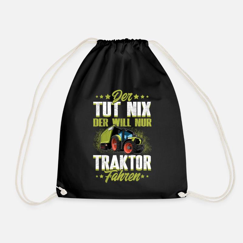 Der Tut Nix Der Will Nur Traktor Fahren - Turnbeutel - Schwarz