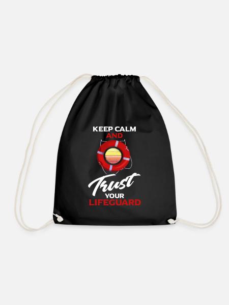 Lifeguard Lifeguard Outdoor Swimming Pool Indoor Swimming Pool - Drawstring Bag - black