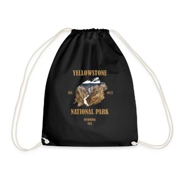 Yellowstone National Park - Drawstring Bag - black - Front