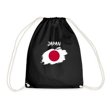 Japan japanisch Flagge Fahne - Turnbeutel - Schwarz - Vorne