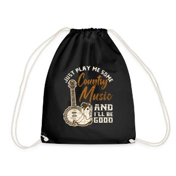 Cadeau d'amour de musique country - Sac de sport léger - noir - Devant
