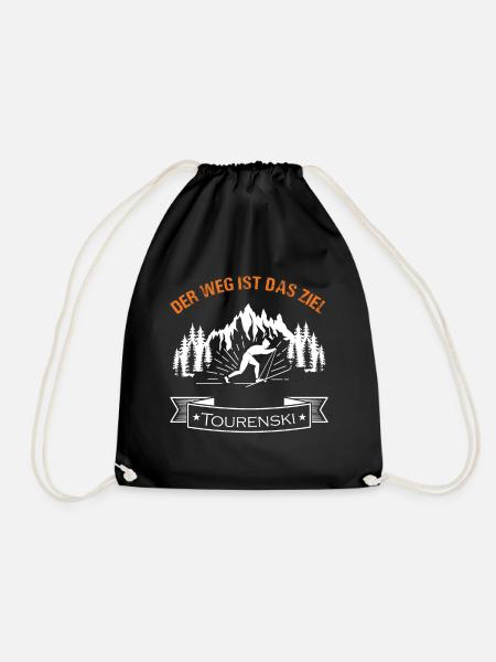 Der Weg ist das Ziel Tourenski Skifahren Outdoor - Turnbeutel - Schwarz