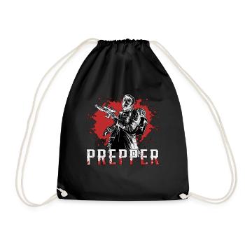 Prepper Survival Apocalypse Survival Gift Idea - Drawstring Bag - black - Front