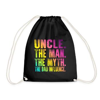 Uncle The Man The Myth The Bad Influence Shirt - Drawstring Bag - black - Front
