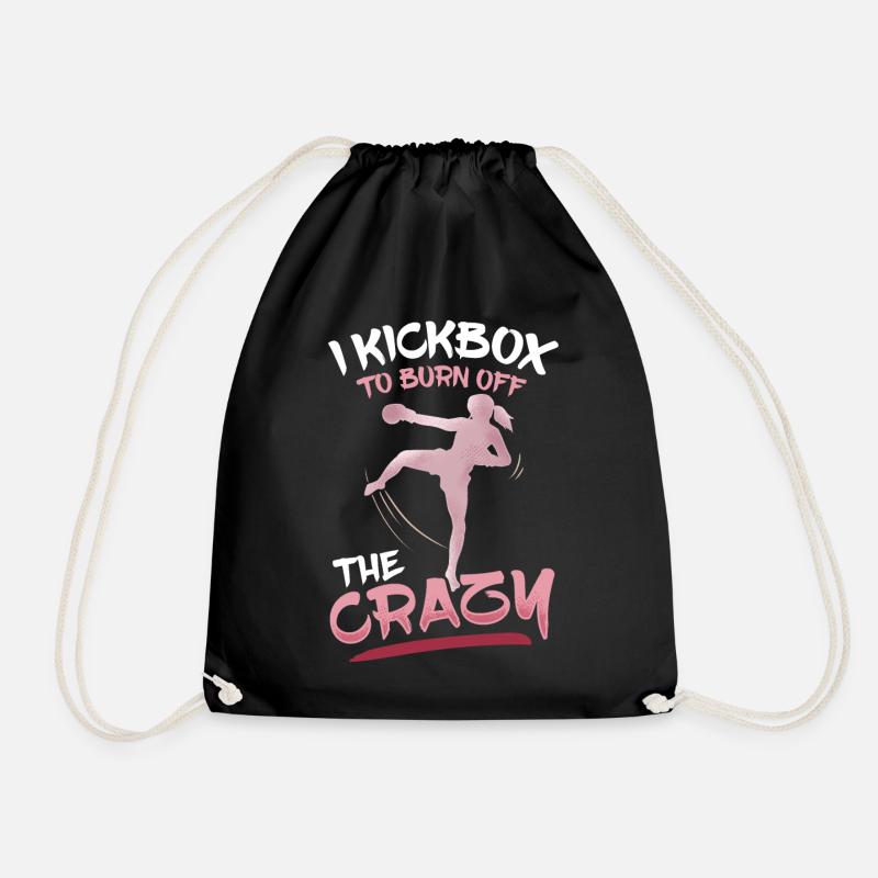 Kickboxing Kickboxer - Drawstring Bag - black