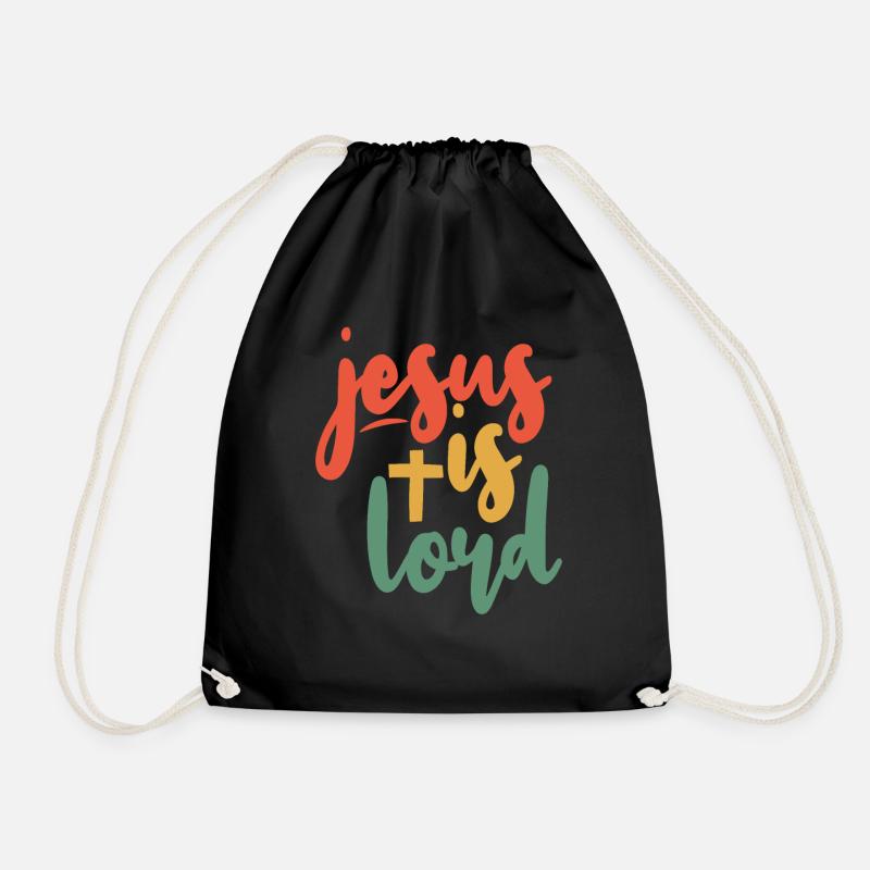 Jesus is Lord Jesus Spruch - Turnbeutel - Schwarz