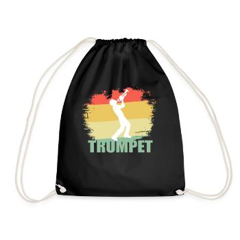 Retro Trumpet Tee - Turnbeutel - Schwarz - Vorne