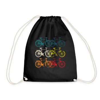 Fahrrad Liebhaber Radfahrer Radsportler Geschenk - Turnbeutel - Schwarz - Vorne