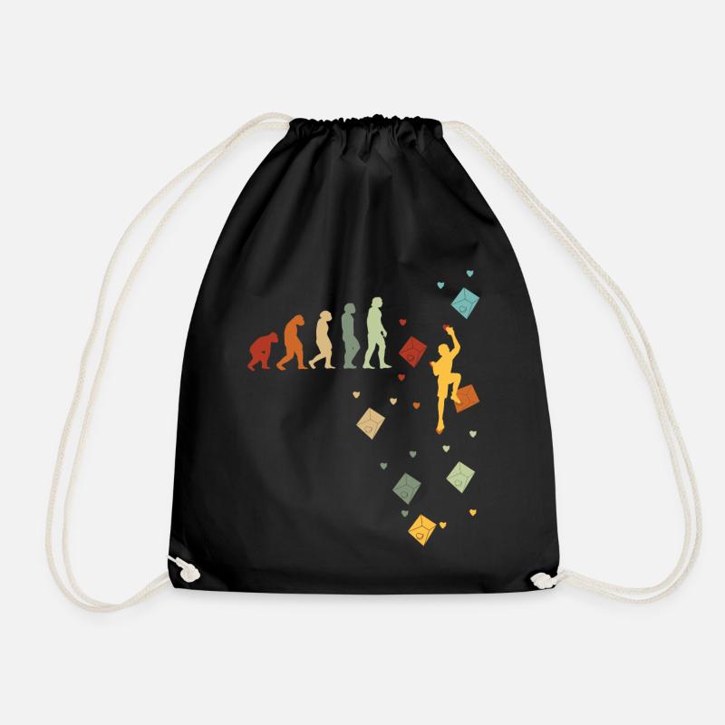 Klettern Bouldern vintage Bergsteigen Evolution - Turnbeutel - Schwarz