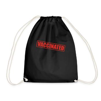 Vaccinated vaccination - Drawstring Bag - black - Front