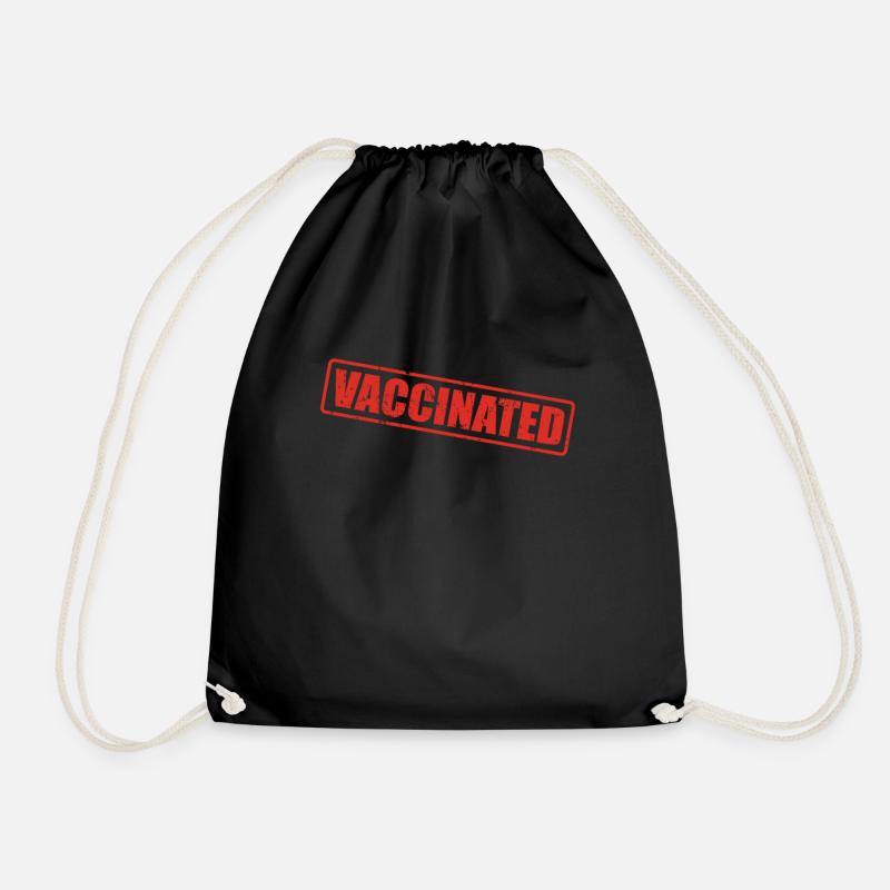 Vaccinated vaccination - Drawstring Bag - black