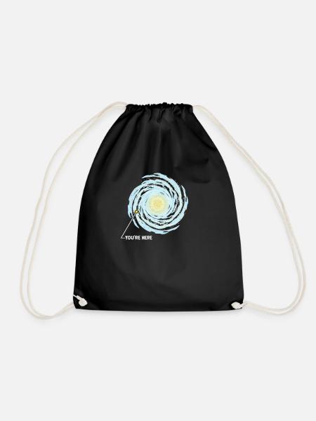 You are here in the galaxy - Drawstring Bag - black
