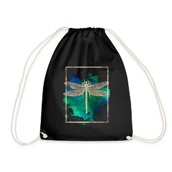dragon-fly - Drawstring Bag - black - Front