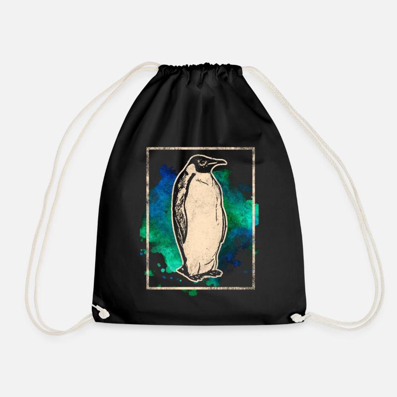 Pinguin - Turnbeutel - Schwarz
