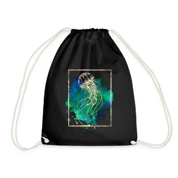 Jellyfish - Drawstring Bag - black - Front