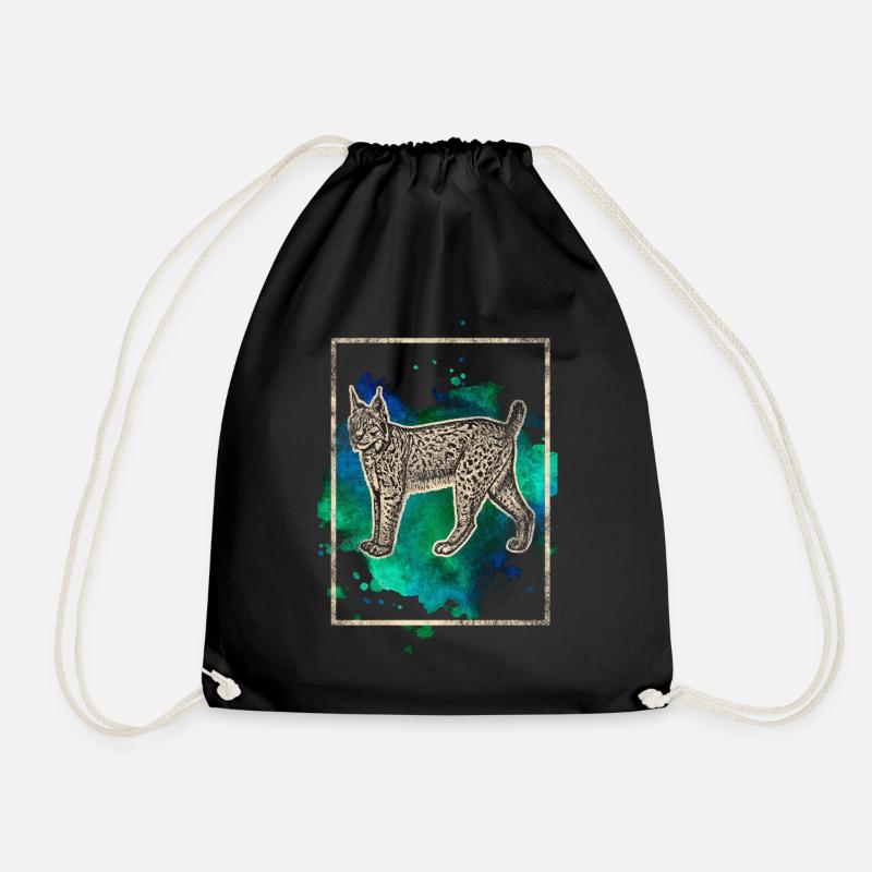 lynx - Drawstring Bag - black