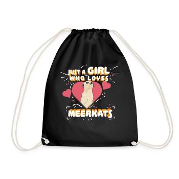 Meerkat - Drawstring Bag - black - Front