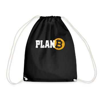 Bitcoin Plan B cryptocurrency BTC for Bitcoin fan - Drawstring Bag - black - Front