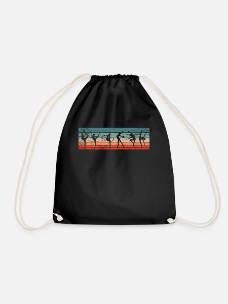 Turnen Retro Geschenk - Turnbeutel - Schwarz