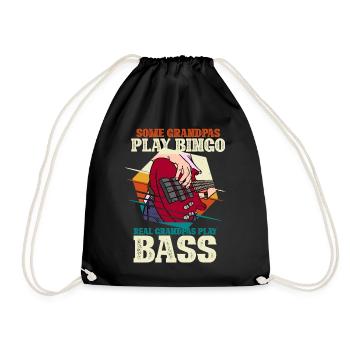 Real Grandpas Play Bass guitariste grand-père - Sac de sport léger - noir - Devant