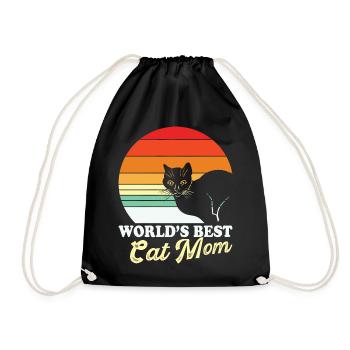 "Meilleure maman chat du monde | Conception de chats rétro - Sac de sport léger - noir - Devant