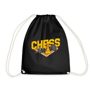 Chess Tactics Checkmate Brain Teaser Chess Runner - Drawstring Bag - black - Front