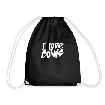 J'aime les vaches vache laitière vache boeuf veau - Sac de sport léger - noir - Devant