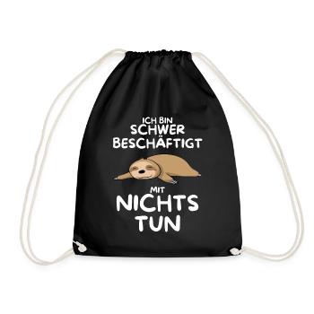 Doux paresseux Sort Pyjama pyjama - Sac de sport léger - noir - Devant