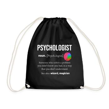 Psychologie Psychologe Therapeut Geschenk Psyche - Turnbeutel - Schwarz - Vorne