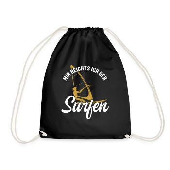 Mir reichts ich geh Surfen Surfer Water Sports - Drawstring Bag - black - Front