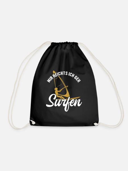 Mir reichts ich geh Surfen Surfer Wassersport - Turnbeutel - Schwarz