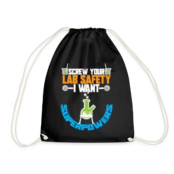 chemist chemistry lab nerd science geek - Drawstring Bag - black - Front