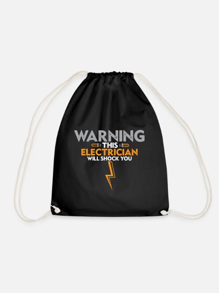 electrician electricity electronics electronics profession - Drawstring Bag - black