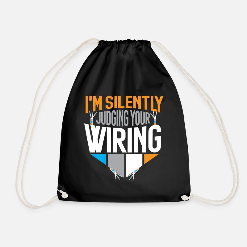 electrician electricity electronics electronics profession - Drawstring Bag - black