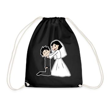 Married funny - Drawstring Bag - black - Front