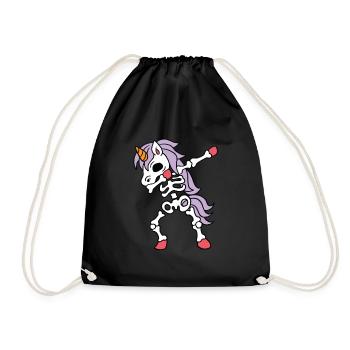 Dabbing Unicorn Skeleton Halloween Skeleton Unicorn - Sac de sport léger - noir - Devant