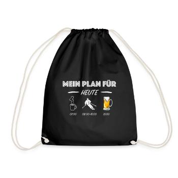 Plan Tagesplan Skispruch Apres Ski Skiläufer - Turnbeutel - Schwarz - Vorne