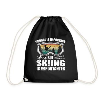 Ski Skieur Rétro Ski Lunettes Ski Vacances Ski - Sac de sport léger - noir - Devant