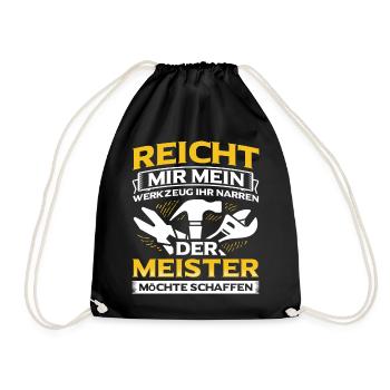 Handwerker Handwerk - Turnbeutel - Schwarz - Vorne