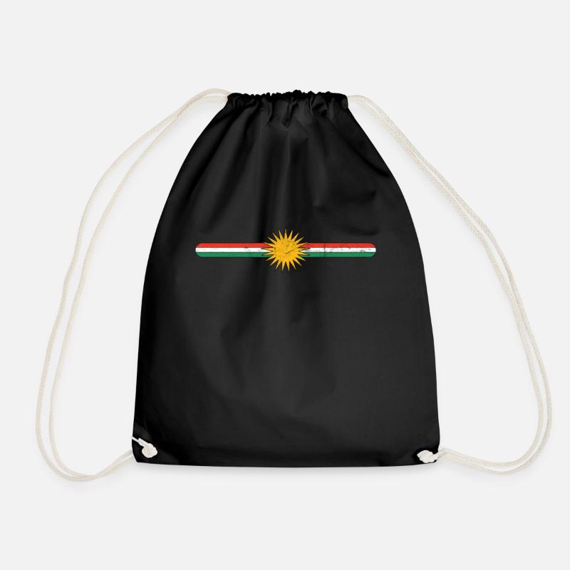 Kurdistan Kurde Kurden Kurdisch Geschenk Flagge - Turnbeutel - Schwarz