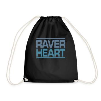 Raver rave techno - Drawstring Bag - black - Front