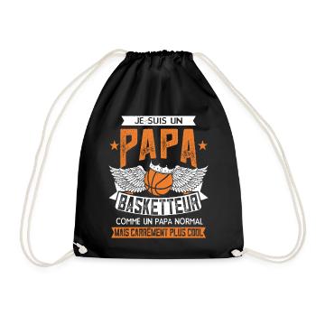 Papa Basketteur Humour Cadeau - Sac de sport léger - noir - Devant