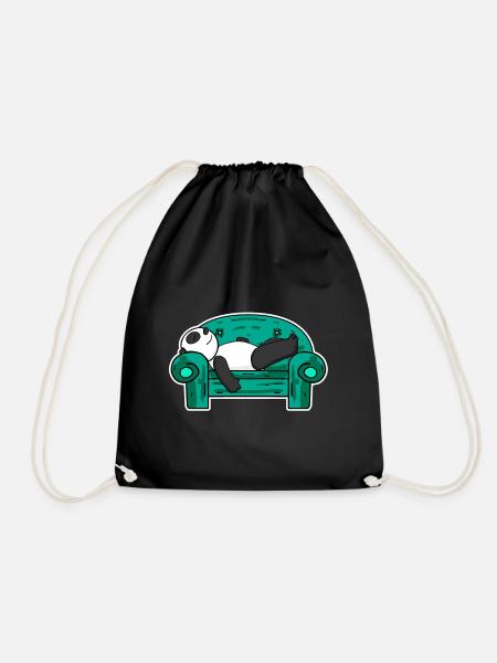 Panda - Turnbeutel - Schwarz
