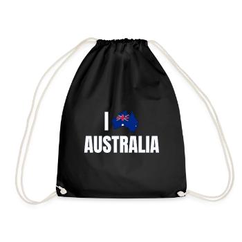 Australien - Turnbeutel - Schwarz - Vorne