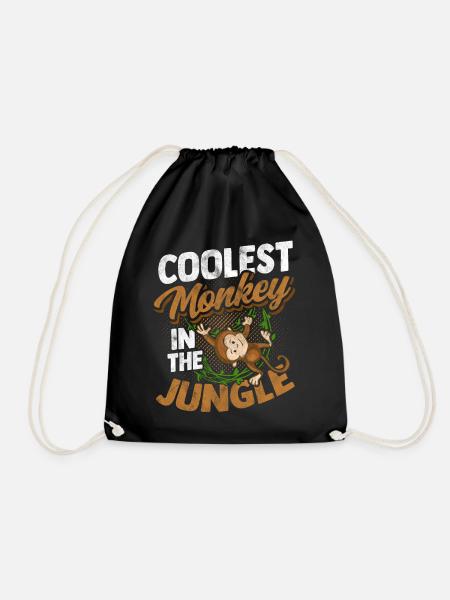 Affe Gorilla Primat Monkey Primat Tier Lackaffe - Turnbeutel - Schwarz