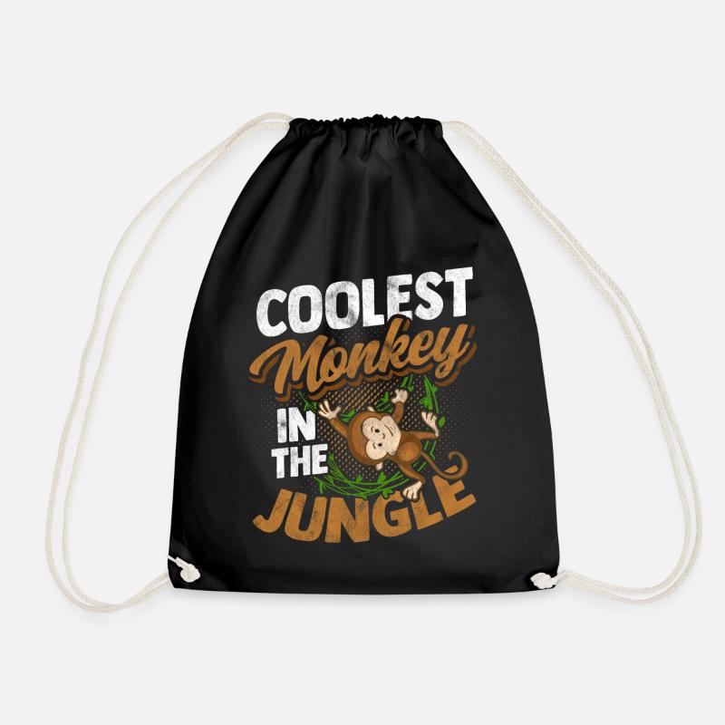 Affe Gorilla Primat Monkey Primat Tier Lackaffe - Turnbeutel - Schwarz