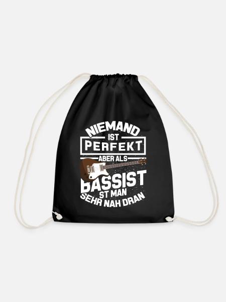 Bassist Gitarrist Basser Kontrabass Geschenk Bass - Turnbeutel - Schwarz