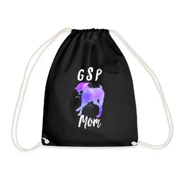 GSP Mom Shirt German Shorthaired Pointer Mom - Drawstring Bag - black - Front