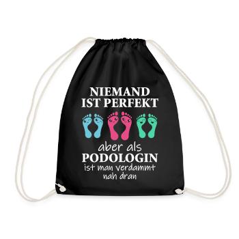 Fußpflege Podologin Podologie Spruch Geschenk - Turnbeutel - Schwarz - Vorne