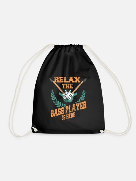 bass player - Drawstring Bag - black